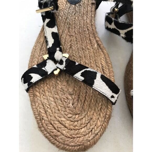 Schutz Sandalia Salto Baixo Platform Jute Animal Print Sandals - Picture 5 of 12